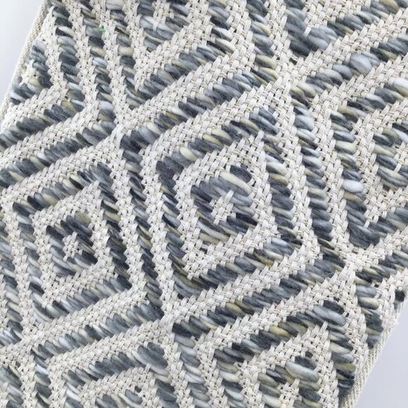 34th & Pine Woven Christmas Stocking Large Tassel Gold Cream Blue Yarn Winter - Picture 10 of 10